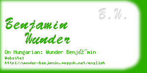 benjamin wunder business card